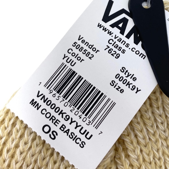 VANS Core Basics Beanie Unisex Beige Knit Hat One Size VN000K9YYUU - Picture 4 of 4